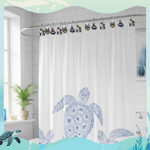 Amyhill 12 Pcs Turtle Shower Curtain Hooks Decorative Funny Turtle Shower - Image 6
