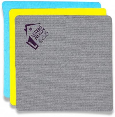 Leavaq PVA Microfiber Cleaning Cloth 3-Pack — Streak-Free Shammy Towel by LEAVAQ