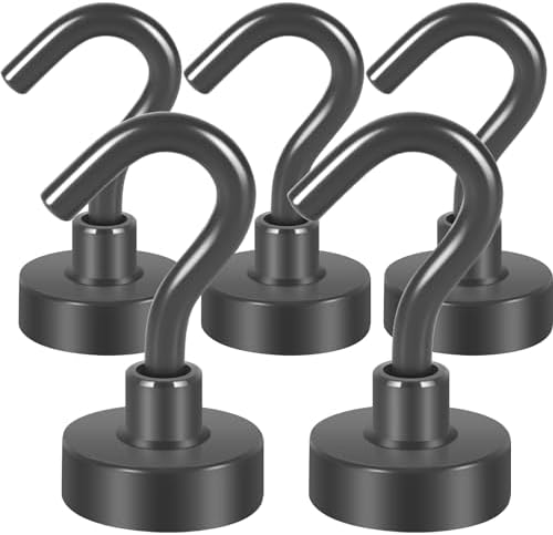 Neosmuk Magnetic Hooks Cruise Ship Essential, 30lb+ Grey, 5 Pack by Neosmuk