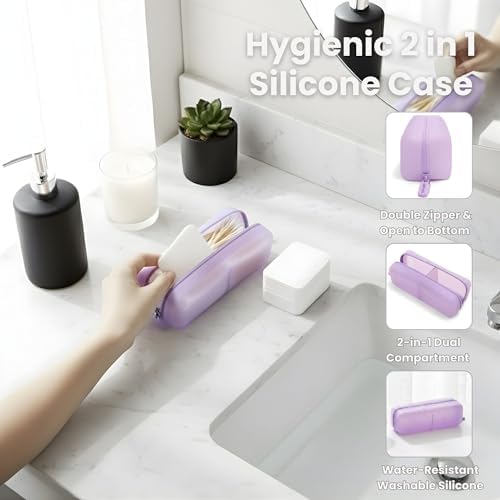 Cotton Pad Swab Travel Case, 2-in-1 Waterproof Organizer - Image 5