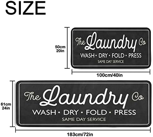 Laundry Room Long Mat Area Rug Non-Slip Floor Mat Waterproof Farmhouse Carpet - Image 2