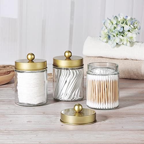 3PC Apothecary Jar Canisters Bathroom Vanity Organizer - Image 6
