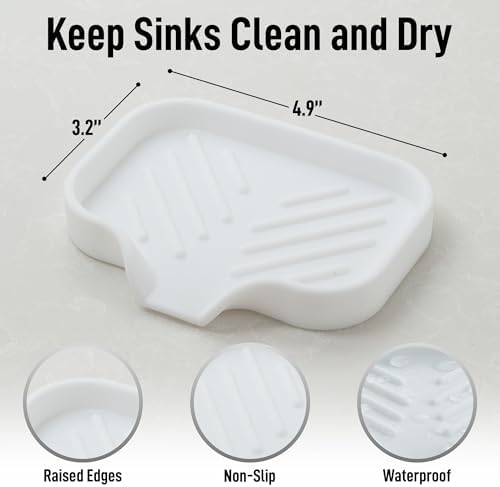 Zulay Kitchen Small Silicone Sponge Holder – Space-Saving Sink Organizer Tray - Image 5