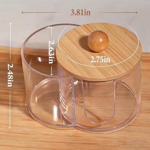 Qtip Holder, Q Tip Holder for Bathroom, Cotton Swab Round Holder Dispenser - Image 2