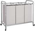 STORAGE MANIAC 3 Section Laundry Sorter, 35.6 Gal Laundry Hamper Cart by STORAGEMANIAC