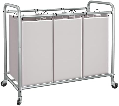 STORAGE MANIAC 3 Section Laundry Sorter, 35.6 Gal Laundry Hamper Cart by STORAGEMANIAC