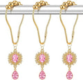 12PCS Pink Gem Shower Curtain Hooks, Elegant Bathroom Decor by Koveni