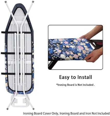 Floral Print Ironing Board Cover and Pad Dust-Proof Stain Resistant Ironing - Image 4