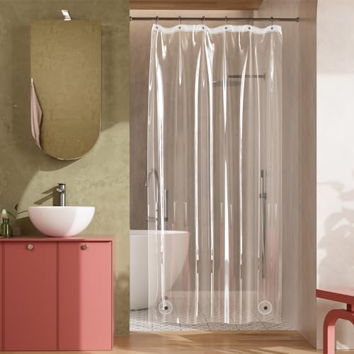 Titanker Shower Stall Curtain Liner, 36x72 Clear PEVA Lightweight Single Stall - Image 2