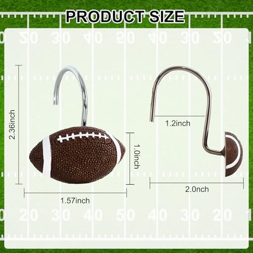 12-Piece Football Shower Curtain Hooks - Image 3