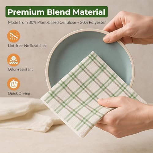 Swedish Dishcloths, 6.7x7.5 Inch, Super Absorbent, Machine Washable - Image 3