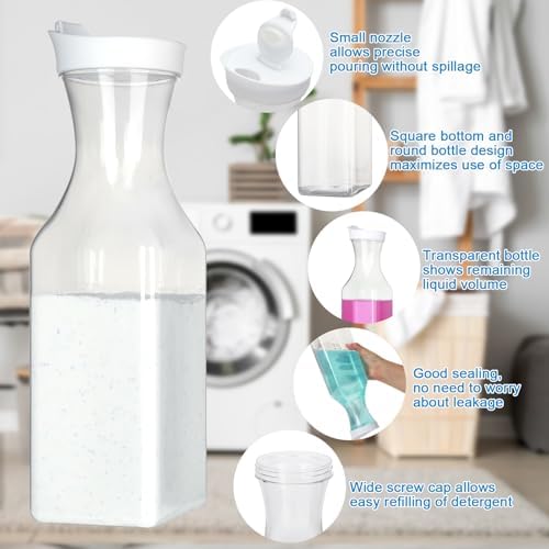 VZZNN 6 Pack Laundry Detergent Dispenser 53 oz Laundry Soap Dispenser - Image 3