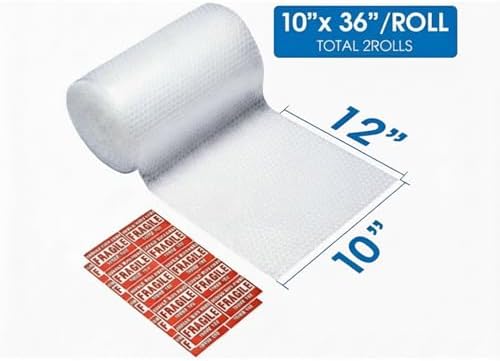 Bubble Cushioning Wrap Roll, Sumono 10 Inch x 72 Feet Total Bubble Roll - Image 2