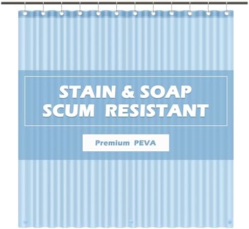 EHZNZIE Light Blue Shower Curtain Liner 72x72, PEVA Waterproof Bath Curtain by EHZNZIE