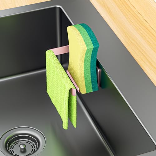 Sponge Holder for Kitchen Sink, Adhesive Dishcloth Holder, Dish Sponge Kitchen - Image 3