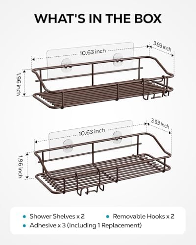 Nieifi Shower Caddy Adhesive, Shower Shelves, Shampoo Holder - Image 7