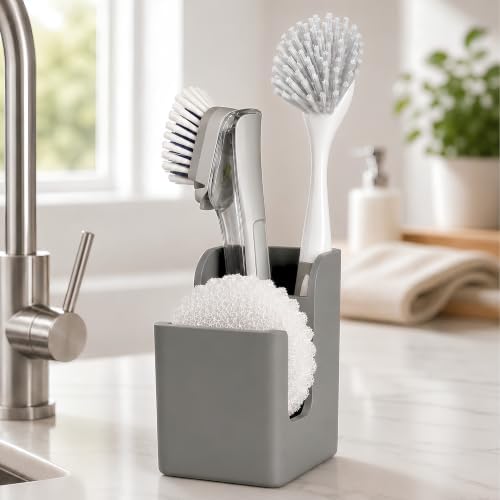 Spacewiser Silicone Sink Caddy – Sponge Dish Brush Holder by Spacewiser
