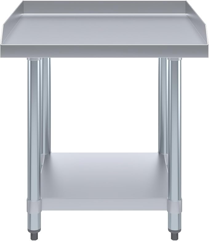 Stainless Steel Equipment Stand with Undershelf + Casters, Heavy Duty, Commercial Grade, NSF Certified (24" Width x 24" Length)