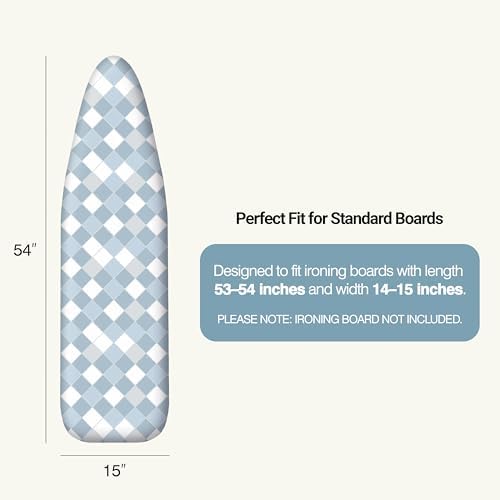 UniSimp Ironing Board Cover and Pad 15"x54" Extra Thick Natural Cotton - Image 2