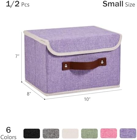 2PCS Storage Bins Boxes with Lids Decorative Fabric Baskets - Image 3