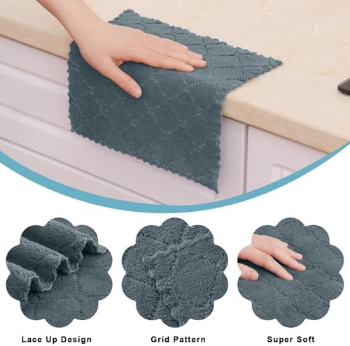 Homaxy Super Soft Absorbent 16 Pack Coral Velvet Dish Cloths - Image 3