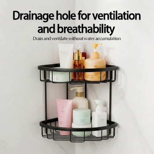Corner Shower Caddy, 201 Stainless Steel Bathroom Shelf Organizer, Wall Mounted - Image 4