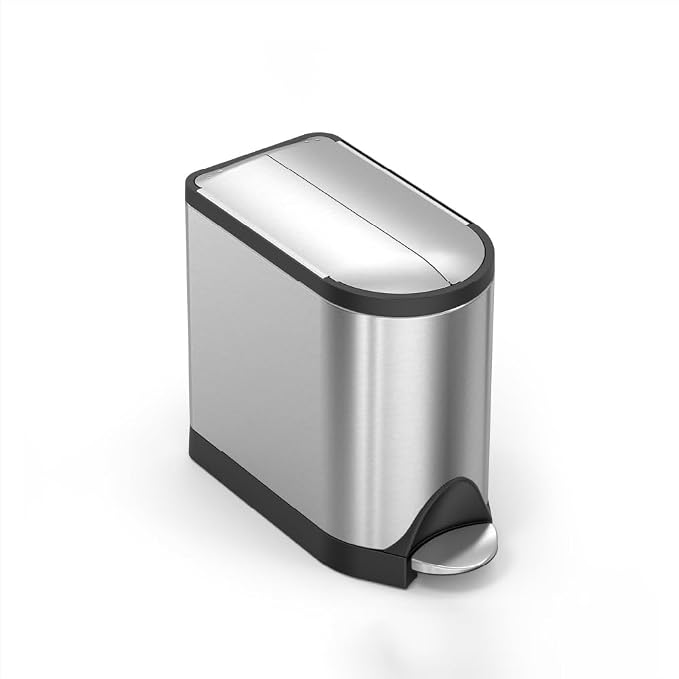 simplehuman 10 Liter / 2.6 Gallon Butterfly Lid Bathroom Step Trash Can by Unknown