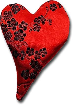 4" Handmade Satin Essence Heart Sachet Pillow – Flaxseed Fill, Lavender Scented by CandiAndi