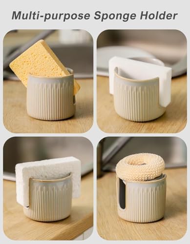 Ceramic Sponge Holder for Kitchen Sink, Scrub Sponge Dish Rack, Farmhouse - Image 3