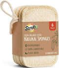 Natural Loofah Dish Sponge 6-Pack Biodegradable Sponges by SCRUBIT