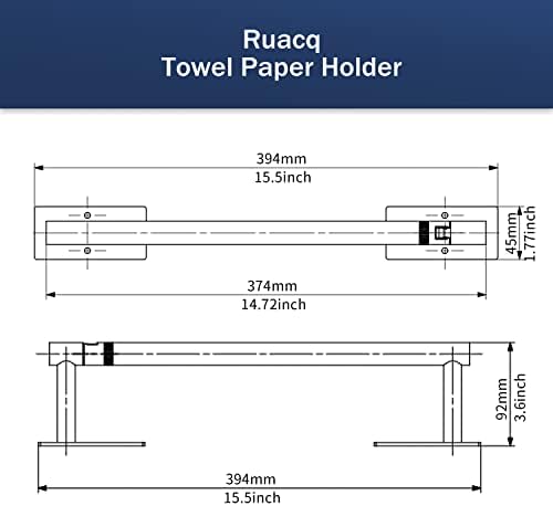 RUACQ Paper Towel Holder Under Cabinet, Wall Mounted or Adhesive Stainless - Image 6