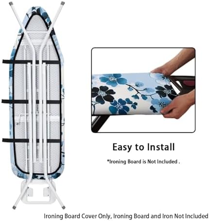 Dragonfly Ironing Board Cover and Pad Standard Size Blue Flower Iron Board - Image 4