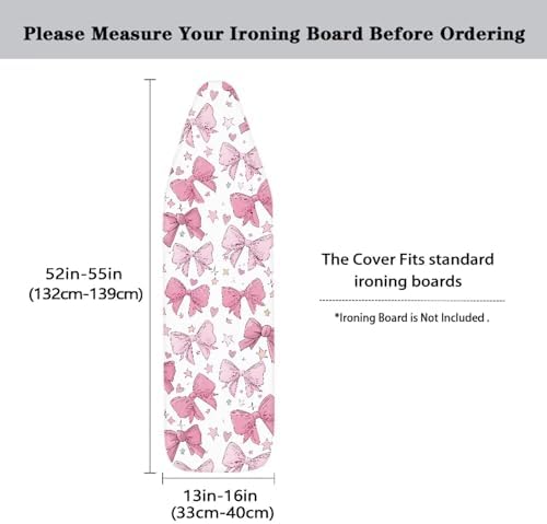 Pink Bowknot Ironing Board Covers Fits Standard Sizes Ironing Board Protector - Image 5