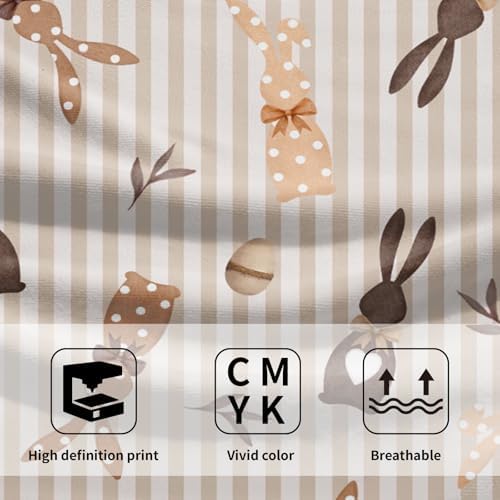 Happy Easter Bunny Hand Towels for Bathroom 2 Packs 14"x28" Polka Dot Rabbits - Image 3