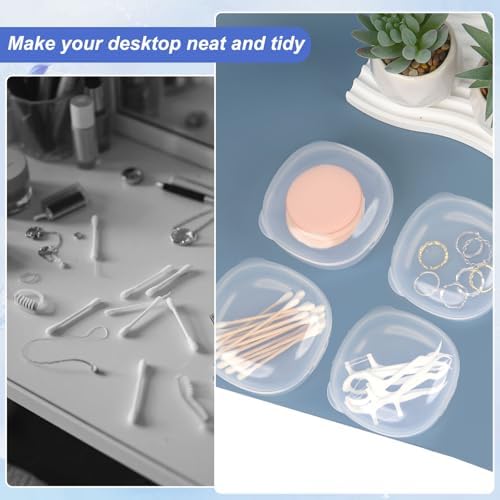 4 Packs Cotton Round Holder Travel, Hair Tie Container - Image 3