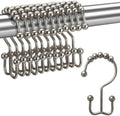 J&V TEXTILES Shower Curtain Hooks Rings, Rust Resistant Metal Double Glide by JVTextiles