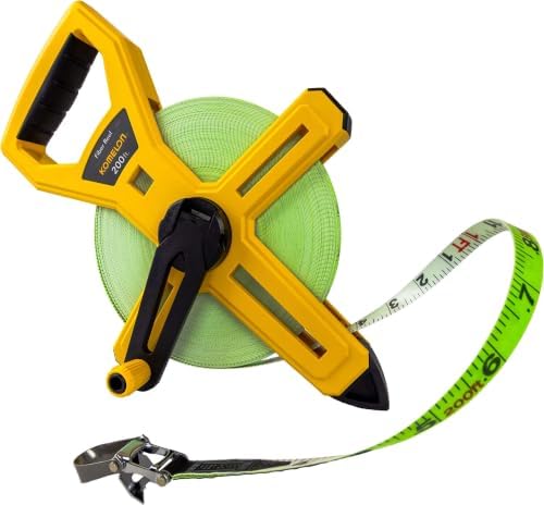 Komelon Fiberglass Tape Measure 6622, 200-Feet | Open Reel | Green | Pack of 5 by KomelonTools