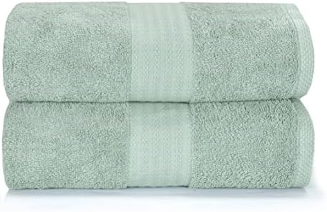 GLAMBURG Premium Cotton Oversized 2 Pack Bath Sheet 35x70-100% Pure Cotton by GLAMBURG