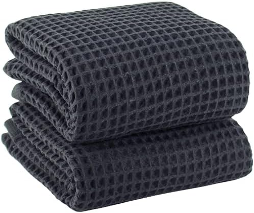 PÜSKÜL Natural 100% Turkish Cotton Waffle Bath Towels Set of 2, Extra-Large by P%C3%BCsk%C3%BClTextile