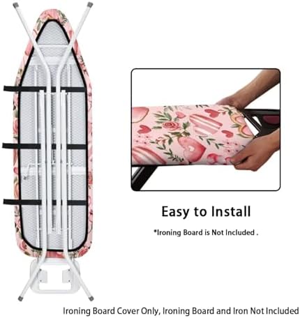 Pink Rose Ironing Board Cover Love Heart Iron Board Cover Thick Romantic Home - Image 4