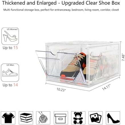 AWTATOS Shoe Storage Boxes, Fit up to US Size 15, 10 Pack - Image 4