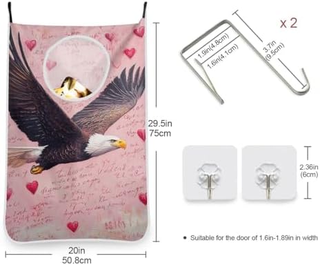 1PC Hanging Laundry Hamper Bag Over the Door Laundry Hamper Wall Hamper Large - Image 3