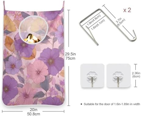 Hanging Laundry Hamper Bag Over the Door Laundry Hamper Wall Hamper Large Dirty - Image 3