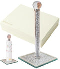 Silvery Crystal Standing Paper Towel Roll Holder Countertop Weighted Rack by HOCHANCE