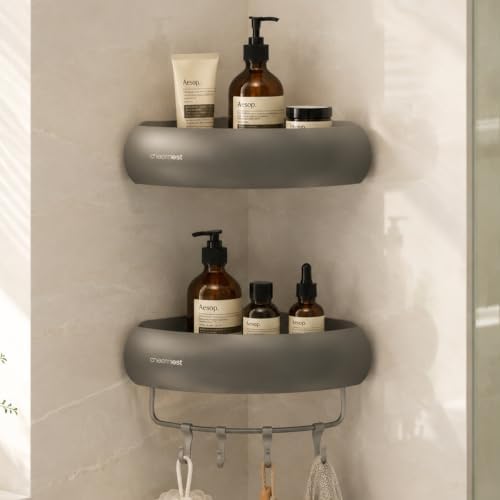 Corner Shower Caddy Adhesive, No Drilling Shower Organizer Shelf by CheerNest
