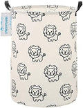 Round Laundry Basket Collapsible Storage Hamper Organizer Lion by LANGYASHAN
