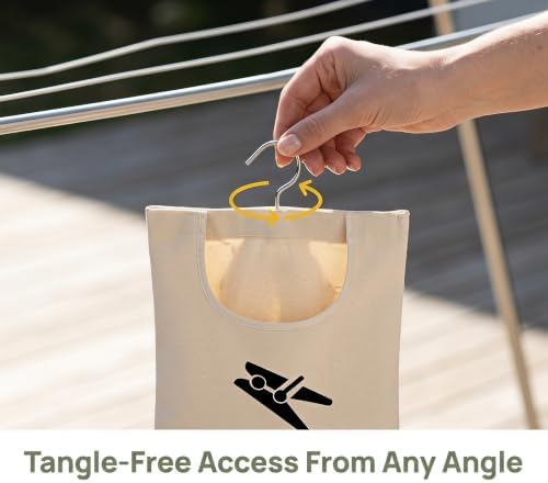 Clothespin Bag, 12 x 11 in Hanging Storage Holder - Image 6