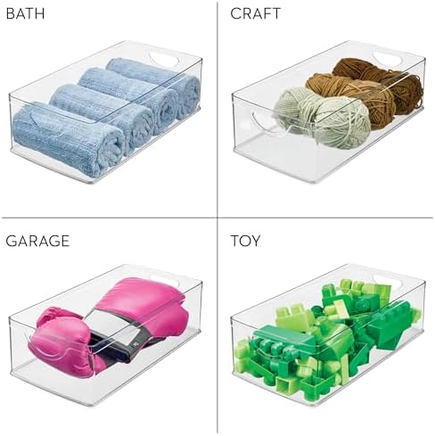 iDesign Stackable Clear Plastic Extra Long Storage Bin - Image 6