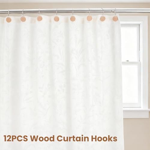 Wood Shower Curtain Hooks Rust Proof, Boho Shower Curtain Hooks Decorative - Image 6