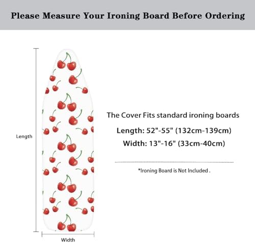 Cherry Print Durable Thick Padding Ironing Board Covers Stain Resistant Hook - Image 6